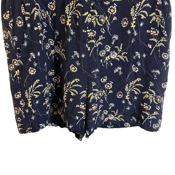 LOFT navy floral sleeveless romper jumpsuit with tie neck Size M - Picture 7 of 12